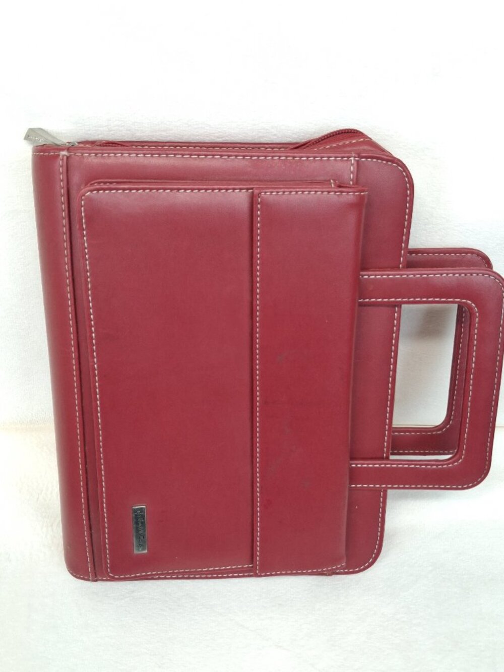 FRANKLIN COVEY Red 7 Ring Planner Binder With Handles Full Zip Read